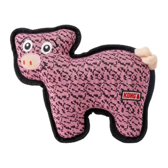 KONG Pig FlyKnit Ballistic Dog Animal Toy image {4}