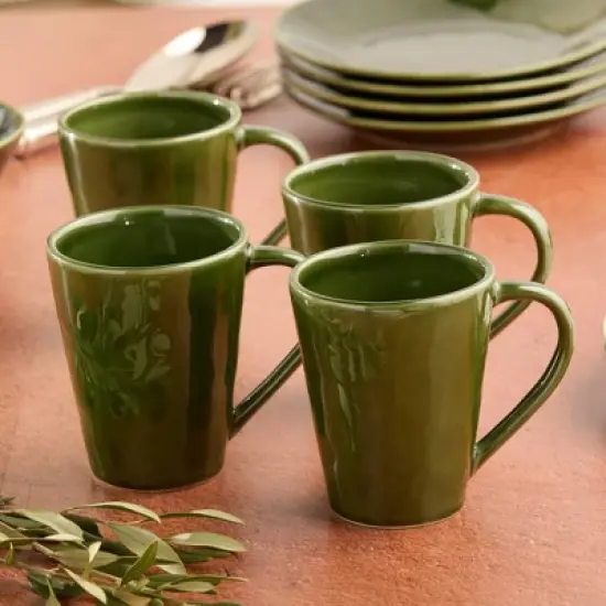 Certified International (Set of 4) 18oz Mugs Verde image {1}
