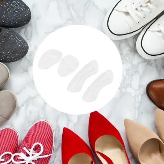 Unique Bargains Silicone Heel Support Cup Pads Orthotic Insole Plantar Care Heel Pads 12Pcs Clear image {2}