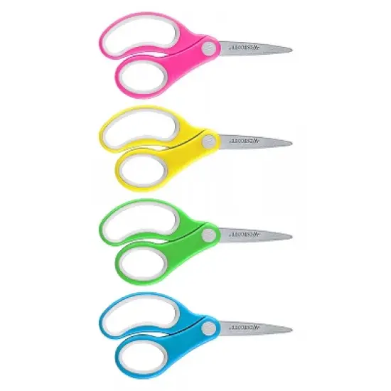 Westcott&reg; Soft Handle 5" Kids Scissors Classpack with Storage Rack, Pointed, Pack of 12 image {2}