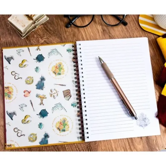 Silver Buffalo Harry Potter Vintage Hogwarts Crest Hardcover Spiral Journal Notebook image {2}