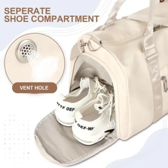 Womens Gym Tote Duffle Bag with Wet Pocket, Sports Duffel Overnight Weekender Hospital Workout Carry on Bag image {2}