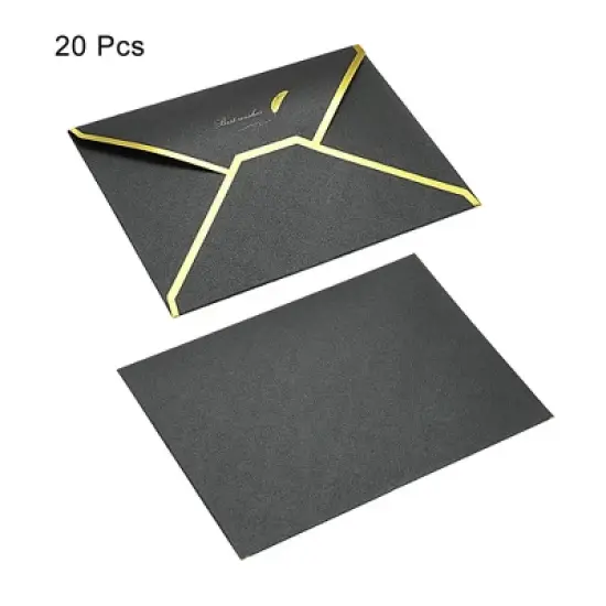 Unique Bargains Wedding Birthday Luxury Style V Flap Invitation Envelopes 7 x 5'' 20 Pcs image {2}