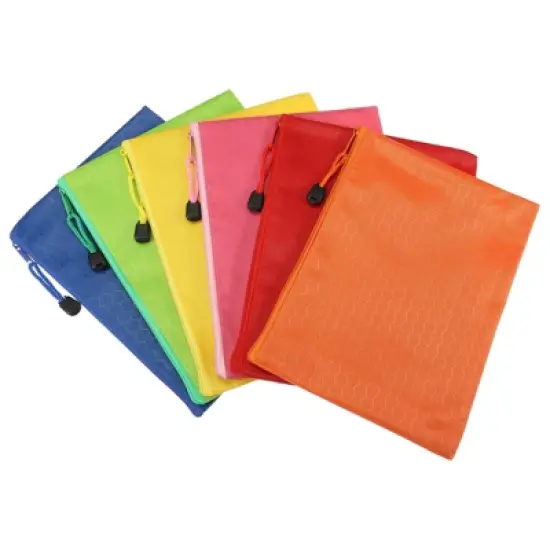 Unique Bargains Waterproof Cloth Zipper Home Office Travel File Bags 6 Pcs image {6}