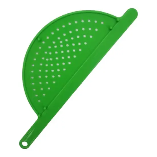 Handy Housewares Handheld Plastic Pot Drainer, Noodle & Pasta Strainer with Handle - Fits up to 9" Pots image {3}
