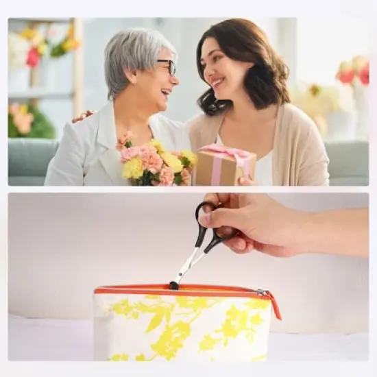 Unique Bargains Portable Stainless Steel Eyebrow Trimmer Scissors with Comb 1 Pc image {5}