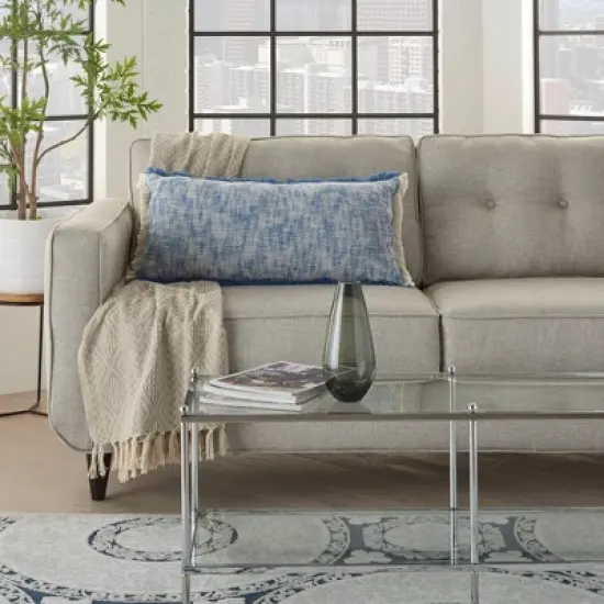 14"x30" Life Styles Woven Fringe Lumbar Throw Pillow - Mina Victory image {5}