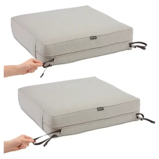 Montlake Fadesafe Square Patio Lounge Seat Cushion Set - Heather Gray - Classic Accessories image {5}