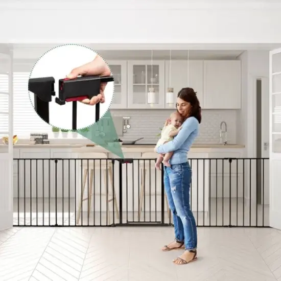 Costway 6 Panel Baby Safe Metal Gate Play Yard Barrier Pet Fence Adjustable image {2}