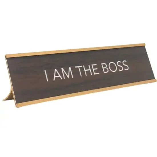 LEMONSODA Novelty Desk Sign (I AM the Boss) - Brown/Gold image {4}