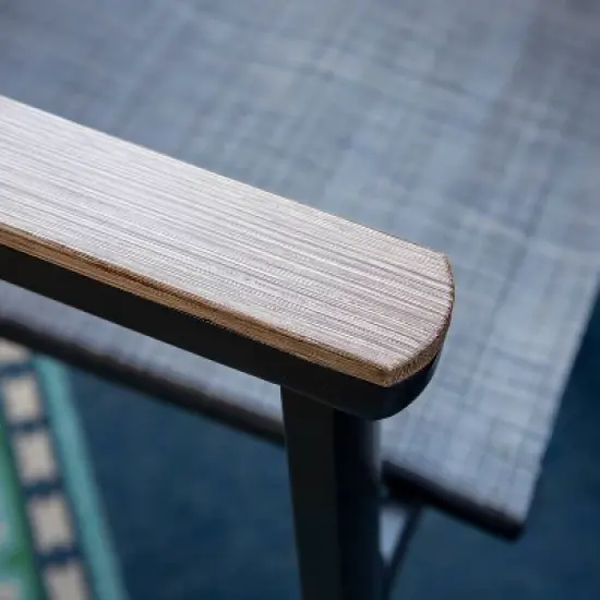 5pc Patio Set with Steel Table with 2" Umbrella Hole & Aluminum Frame Sling Chairs - Captiva Designs image {2}