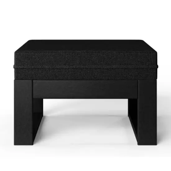 WestinTrends Montara Outdoor HDPE Patio Ottoman with Waterproof Olefin Cushions image {8}