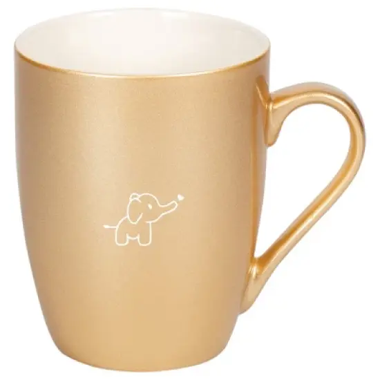 Elanze Designs 10 Ounce Ceramic Decorative Laser Engraved Giftable Novelty Tea Coffee Cup Mug Vegas Gold Baby Elephant Heart image {4}