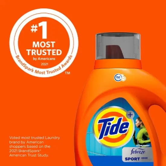 Tide Plus Febreze High Efficiency Liquid Laundry Detergent - Sport Active Fresh image {3}