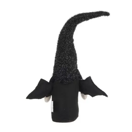 Gulches 10x3x15.5" Fabric Black Gnome with Wings, Halloween Decor image {5}
