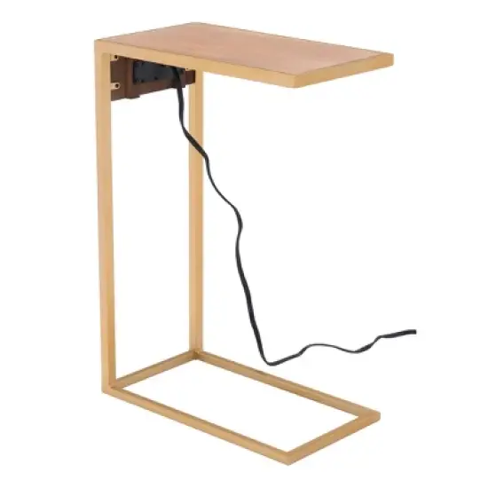 Iris Side Table Brown/Gold - ZM Home image {4}