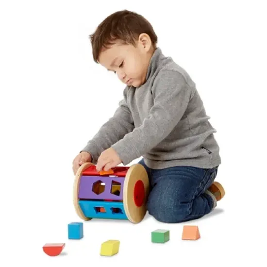 Melissa & Doug Match and Roll Shape Sorter - Classic Wooden Toy image {3}
