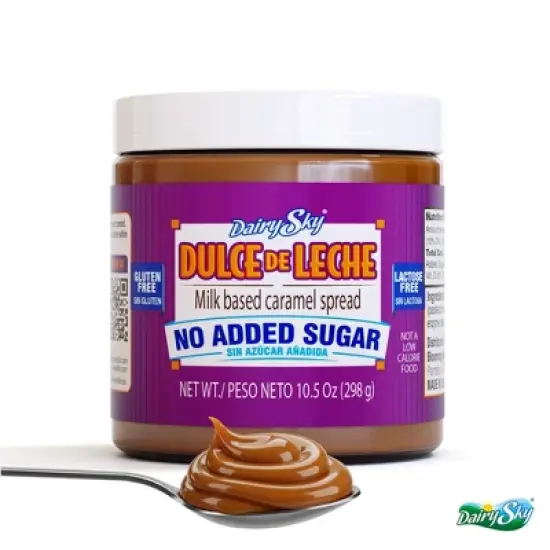 DairySky Dulce de Leche - No Added Sugar | Milk Caramel Spread | 10.5 oz (298g) | 2 Pack image {2}