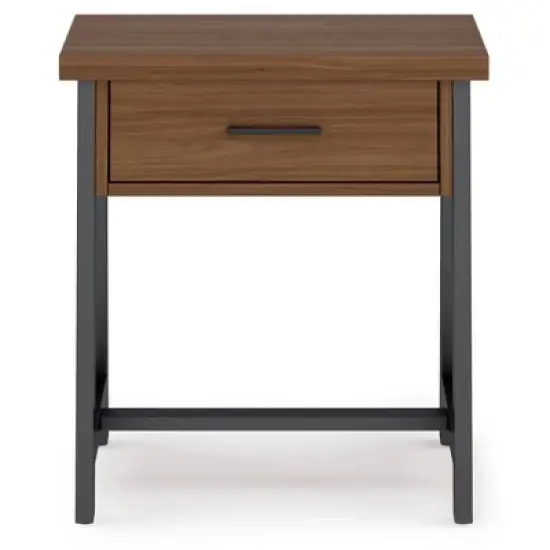 Hawkins Metal/Wood Bedside Nightstand Walnut - WyndenHall image {7}
