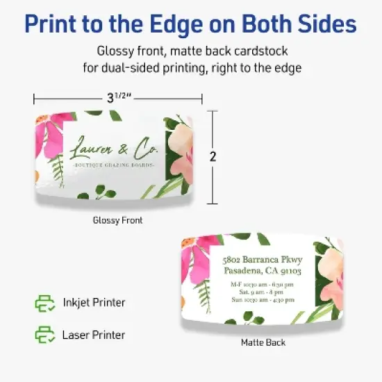 Avery Arched Business Cards, 2" x 3-1/2", Glossy White, 200 Total image {5}