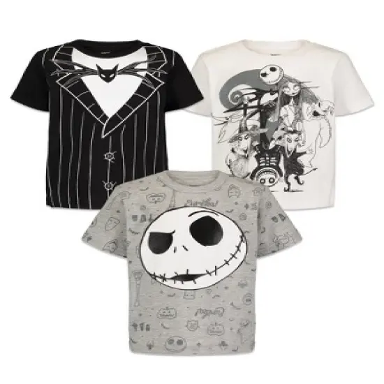 Disney Nightmare Before Christmas Jack Skellington - 3 Pack T-Shirts Little Kid to Big Kid image {7}