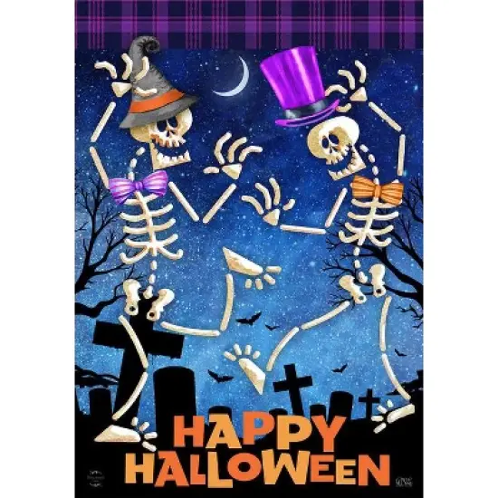 Briarwood Lane Halloween Garden Flag 12x18 For Outdoor Dancing Skeletons For Halloween Garden Flag Flags For Outside image {2}