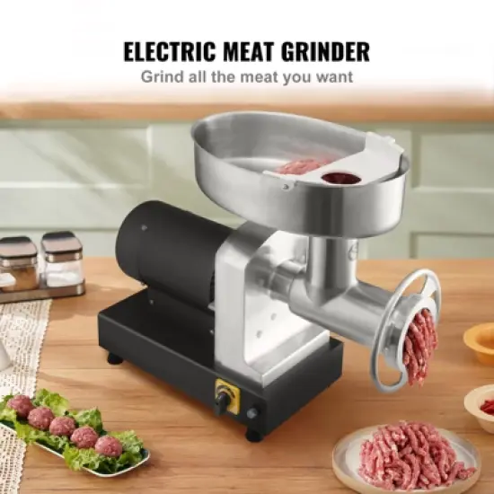 VEVOR Electric Meat Grinder, 992 Lb/H Capacity, 1100W (4600W MAX) Industrial Meat Mincer with 2 Blade, 3 Grinding Plates, Black image {6}