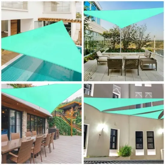 LAGarden 20FT 97% UV Block Triangle Sun Shade Sail image {2}
