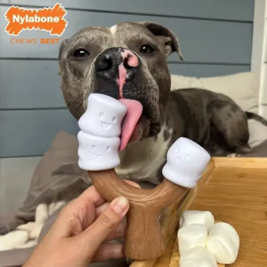 Nylabone 6.5" Marshmallow Giant Stick Strong Chew Dog Toy image {3}