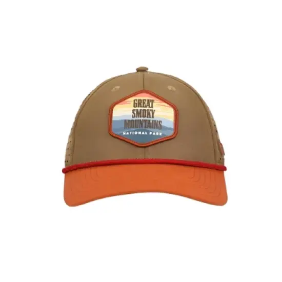Great Smoky Mountains National Park Rust and Tan 6-Panel Unstructured Hat image {1}
