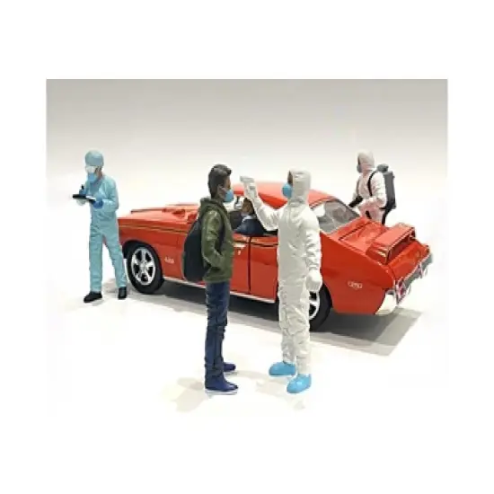 Hazmat Crew 6 piece Figurine Set for 1/18 Scale Models by American Diorama image {2}