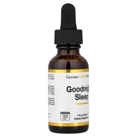 California Gold Nutrition Goodnight Sleep with Fresh Milky Oat Seed, St. John's Wort, Skullcap, and Passion Flower Herbs, 1 fl oz (30 ml) image {4}