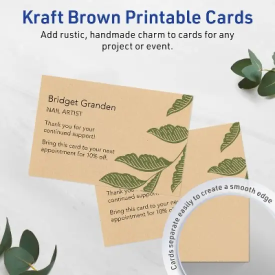 Avery Printable Rectangle Cards, 4" x 6", Kraft Brown, 100ct image {1}