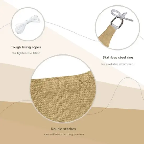 Resenkos Backyard Garden Canopy, Camping Canopy Screen Tent,20' x 13' Rectangle Outdoor Patio Portable Shade Canopy Sun Sail - Sand image {5}