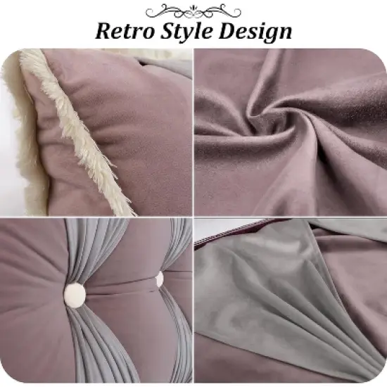 Acoinel Retro-Inspired Bed Wedge Pillow: Removable Velvet Cover, Headboard Bolster & Back Support image {3}