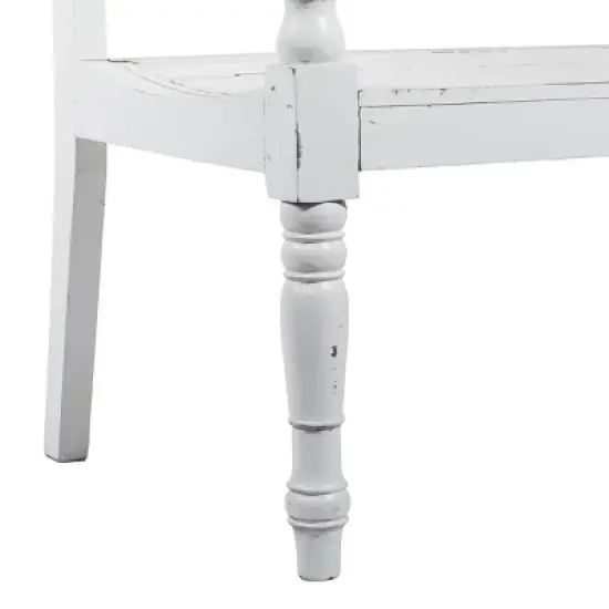 Farmhouse Mahogany Bench White - Olivia & May image {5}