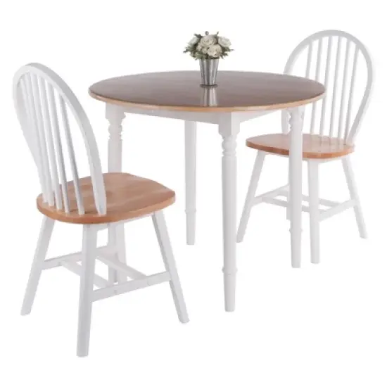 3pc Sorella Dining Table Set Natural/White - Winsome image {11}