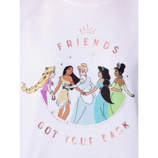 Disney Womens' Princesses Character Friends Sleep Pajama Set Short Pink image {2}