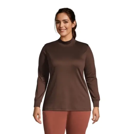 Lands' End Women's Long Sleeve Supima Mock Turtleneck image {10}