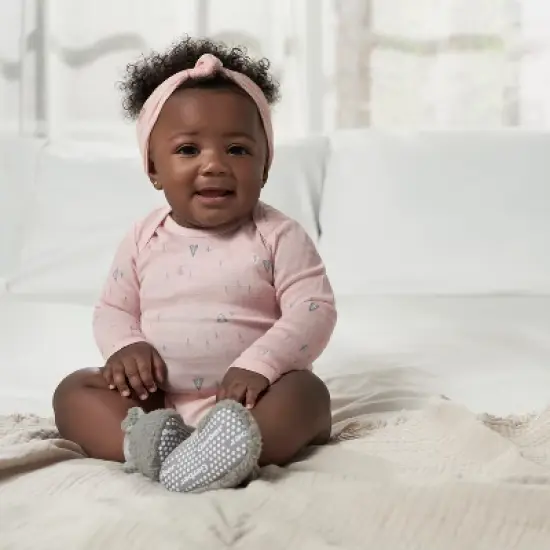 Gerber Baby Girls' Long Sleeve Onesies&reg; Bodysuits, 6-Pack image {8}