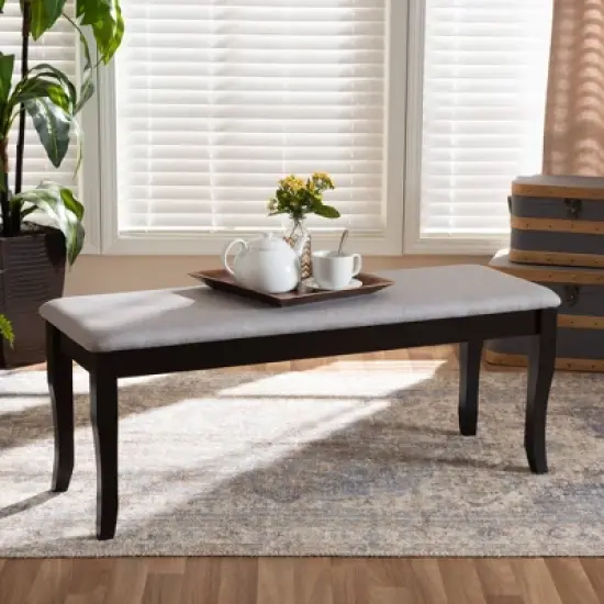 Cornelie Fabric Upholstered Wood Dining Bench - Baxton Studio image {4}
