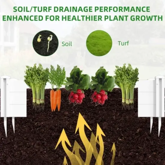 Lirago 48" x 37" x 13" White PVC Modular Garden Fence Panel-Durable Easy to Install Soil Improvement Solution image {3}