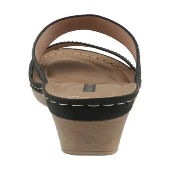 GC Shoes Madore Embellished Comfort Slide Wedge Sandals image {2}