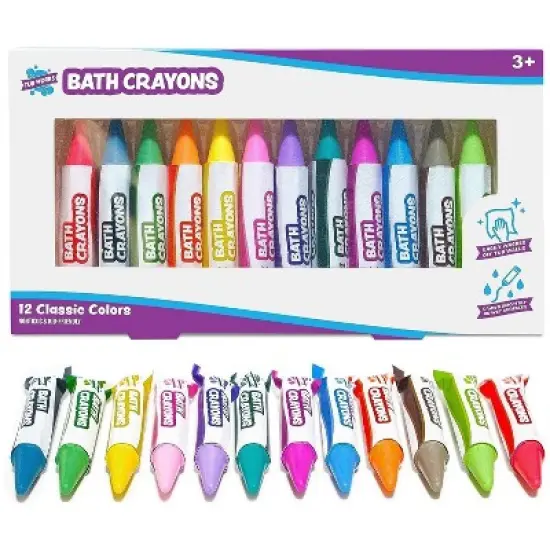 Tub Works Smooth Bath Crayons Bath Toy, 12 Pack image {9}