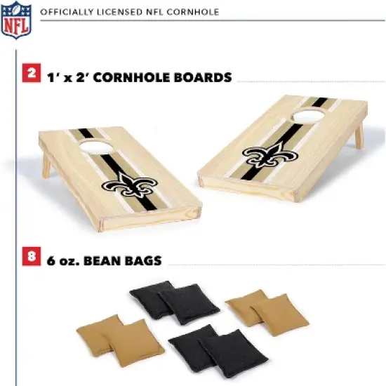 NFL New Orleans Saints 1'x2' Wood Cornhole Set image {1}