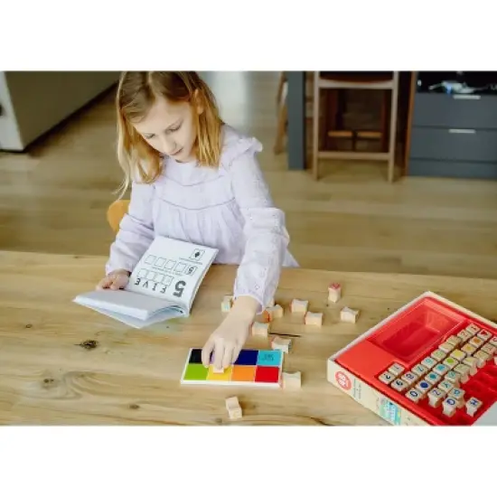 48pc Wooden Letters, Numbers, & Shapes Stamp Set - Chuckle & Roar image {8}