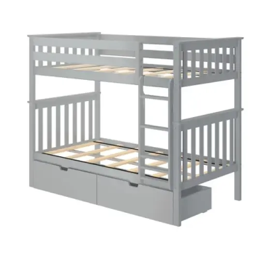 Max & Lily Twin over Twin Bunk Bed with Under Bed Storage Drawers image {2}
