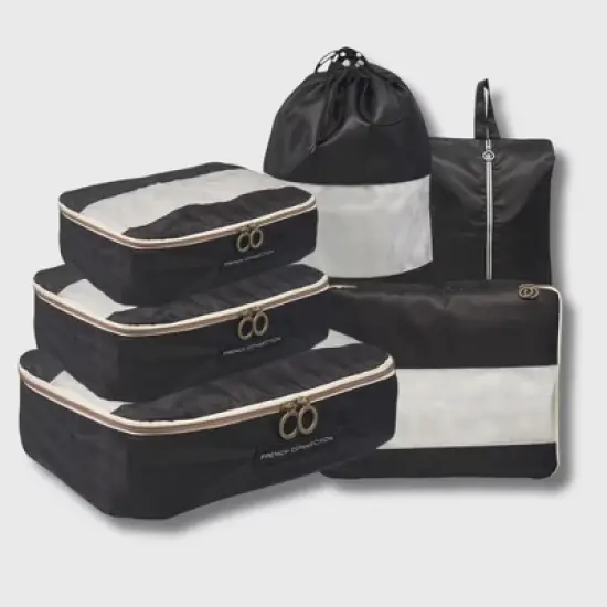 French Connection 6pc Packing Cube Set - Travel Storage Set for Luggage image {5}