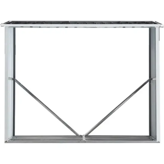 70.9" Garden Log Storage Shed Galvanized Steel Log Holder With Roof Ventilation Firewood Stand For Outdoor Backyard Patio Porch image {2}