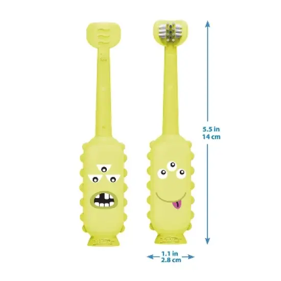 Dr. Brown's Tooth Scrubber Triple Sided Training Toddler Toothbrush - Green image {8}